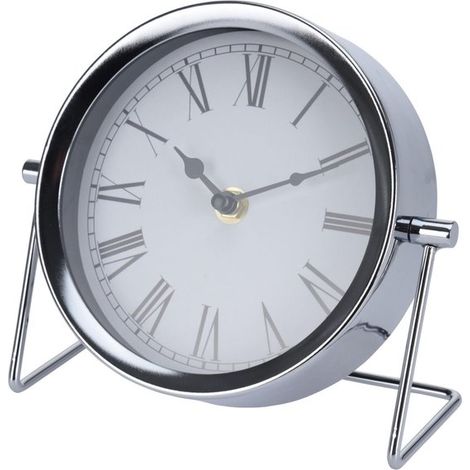 Horloge de table - Argent - Métal - 16 cm - Horloges - Intérieur - Décoratif - Accessoires (1/5)