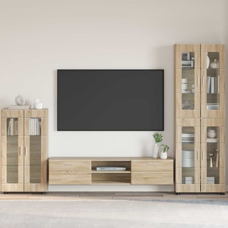 vidaXL Sideboard FLORIN 55.5 x 29 x 100 cm Sonoma Oak Engineered Wood