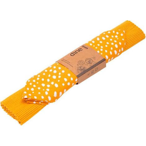 Dexam Sintra Recycled Cotton Spotted Napkin and Placemat Set Ochre