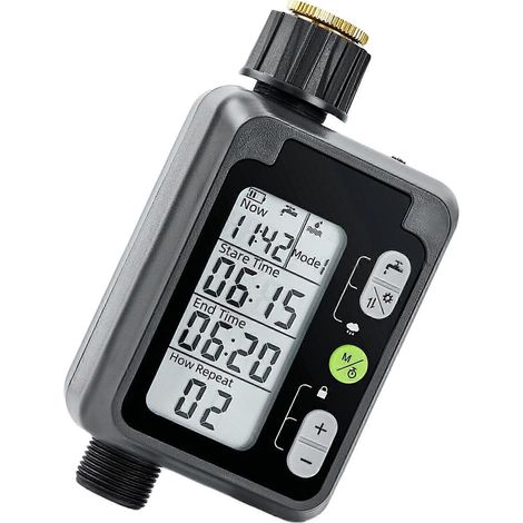 Automatischer Schlauchtimer für die Gartenbewässerung – Energieeffizientes Bewässerungssystem mit gut lesbarem LCD-Display und einstellbarer Bewässerungsfrequenz (1/4)