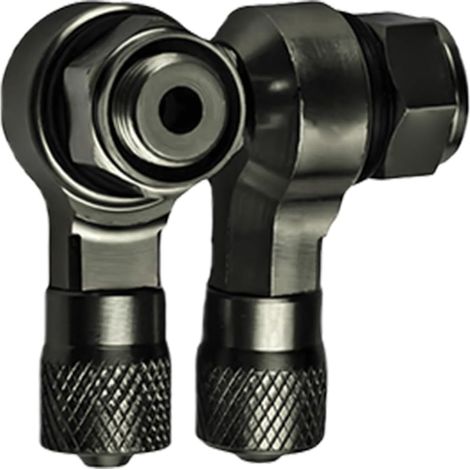 Lot de 2 tiges de valves de pneu de moto à 90 degrés pour pneus de moto en aluminium sans chambre à air (1/4)