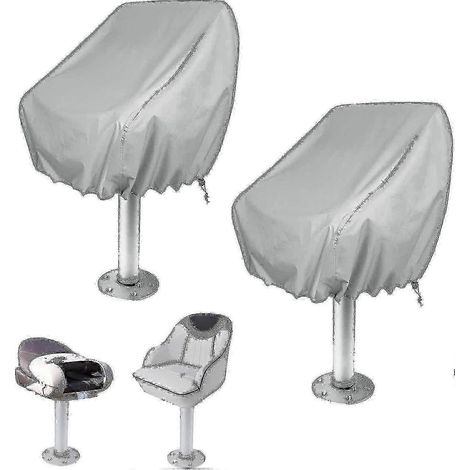 Lot de 2 housses de siège de bateau imperméables pour ponton, banquette de capitaine, siège de bateau sur piédestal, oxfor (1/5)