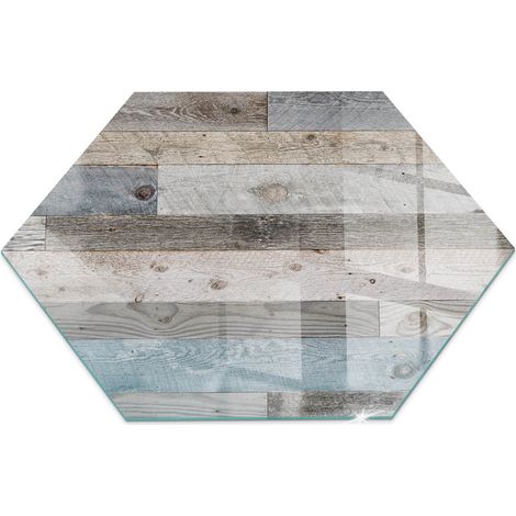 Plaque de sol pour cheminée ou poêle en verre trempé avec impression Planches de différentes nuances h40 cm (1/5)