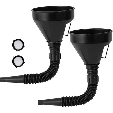 2 Pcs Fuel Funnel Set with Filter - Universal Car, Motorcycle, Automotive - Diesel, Adblue, Gasoline, Petrol Oil Funnel with Detachable Spout