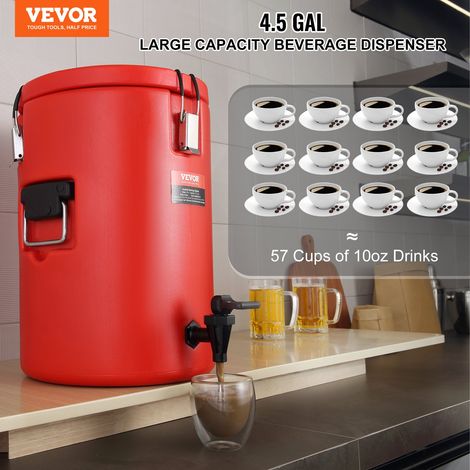Distributeur de Boissons Isotherme 17,2L Distributeur d’Eau Chaude et Froide Non Électrique Inox Alimentaire Conservation 10H Conteneur Isotherme avec Robinet Portable pour Camping Restauration (1/5)
