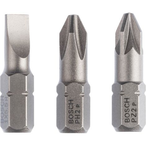 Bosch Schrauberbit-Set Extra-Hart (gemischt), S 1,0x5,5, PH2, PZ2, 25 mm (1/5)