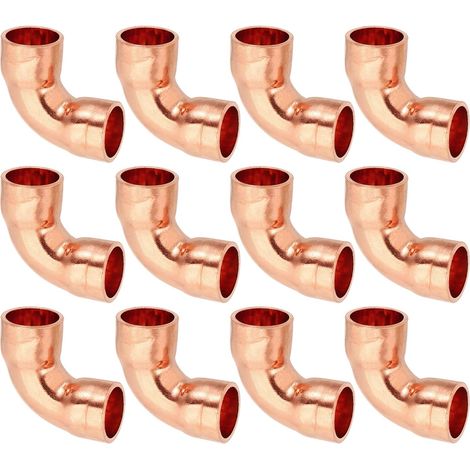6pcs Raccord Coudé en Cuivre pour Tuyaux Gaz, 12.7mm Tuyau d'Arrosage Durite Essence, Raccords Tuyauterie à Pression HVAC Climatisation Plomberie, Épaisseur 1mm - 3/8" (1/5)