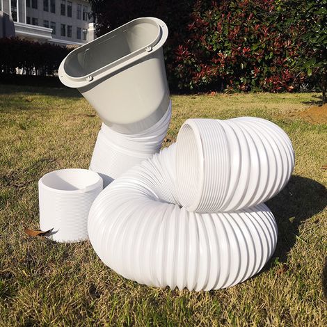 Ortviai Tuyau d'évacuation pour climatiseur portable 1,5 m – Flexible, double paroi en PP renforcé acier, diam. ext. 150 mm (1/4)