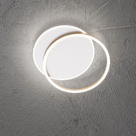 Plafonnier Led Série 8195 En Métal Et Aluminium Or Mat 60W, 4800Lm, Dimmable, Design Moderne Et Elégant Pour Intérieur - Luminaire Par Perenz (1/2)