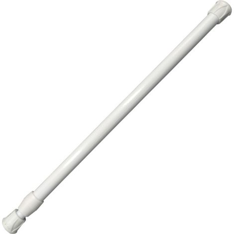 1 x Barre de sécurité, Acier au carbone, Réglable 55-90 cm, Blanc, Pour fenêtre et porte coulissante (1/5)