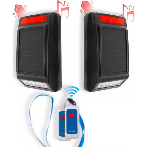Alerte panique performance autonome sans-fil 900m longue distance 2 boutons / 2 sirènes extérieures (DA600+) (1/5)
