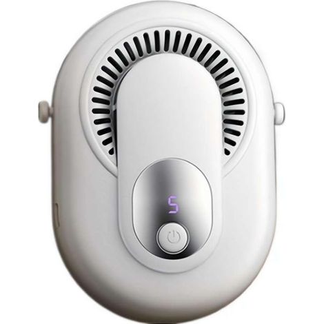 Ventilador portátil, ventilador de tamaño compacto, ventilador de cuello, apto para uso en exteriores y camping (blanco) (1/4)