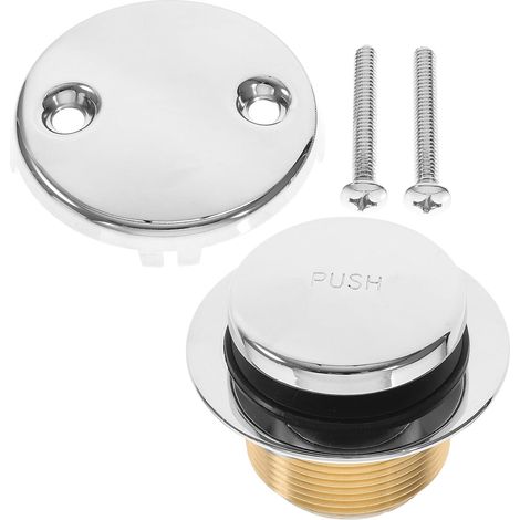 Bathtub Drain Kit Drain Plug and Overflow Drain Cover Chrome