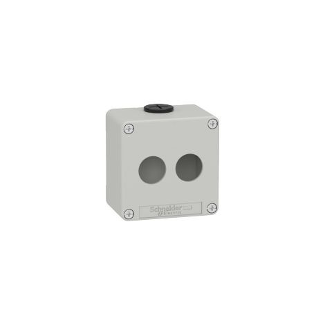 Pulsantiera in metallo grigia  M20 2 fori 22MM 80X80X51,5 UL CSA - XAPD1202