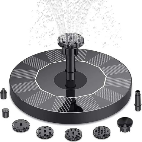 (16 cm) Nouvelle mini fontaine à eau solaire d'extérieur pour jardin, piscine, bassin, bain d'oiseaux, cascade décorative (1/5)