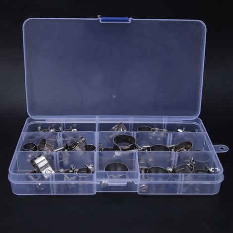 30-teiliges Sortiment an Schlauchschellen und Rohrbefestigungen aus Edelstahl, 6–18 mm (1/5)