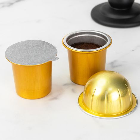200 couvercles en aluminium de 54,5 mm pour dosettes de café, idéaux pour la maison, les cafés, les bureaux et le camping. (1/3)