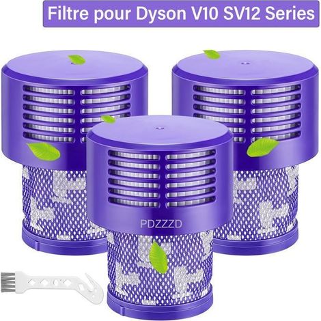 3 Pcs Filtre pour Dyson V10 SV12,Filtres pour Cyclone V10 SV12 Series Dyson Accessoire V10 Absolute/Animal/Total Clean Aspirateurs (1/4)
