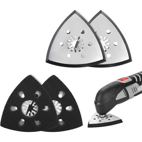 Set di 4 dischi abrasivi triangolari da 93 mm – Per levigare il legno, particolarmente adatti per la plastica (1/2)