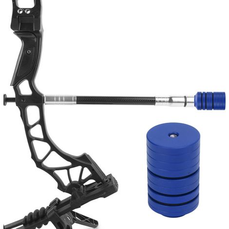 Kit de stabilisateur de poids pour arc en alliage d'aluminium détachable, idéal pour arc à poulies et arc classique, couleur bleu. (1/5)