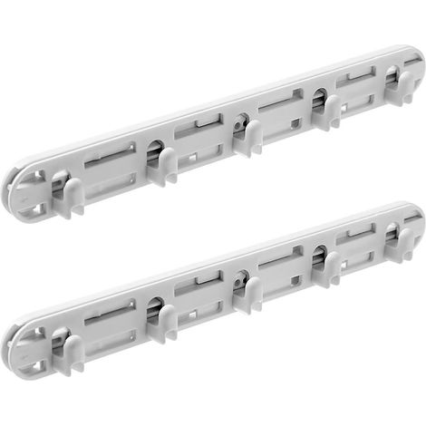 BEBUSINGOTO Paquete de 2 ganchos para toallas de pared, barra telescópica de cocina, ganchos adhesivos resistentes con 5 ganchos, para organizador de cocina, armario, baño y perchero. (1/5)