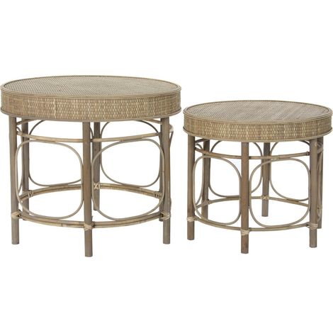 Table d'appoint rotin élégance intérieure et naturelle - Teinte naturelle beige (1/4)