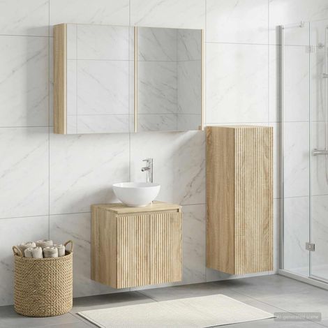 vidaXL Bathroom Furniture Set 4 pcs Sonoma Oak (1/5)
