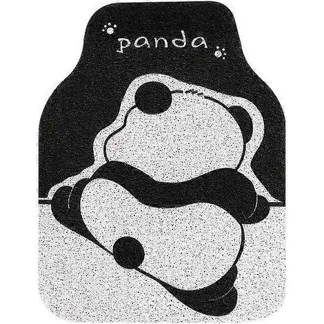 Tapis de sol de voiture panda de dessin animé, moquette anti-salissures (rangée avant de la voiture) (1/5)