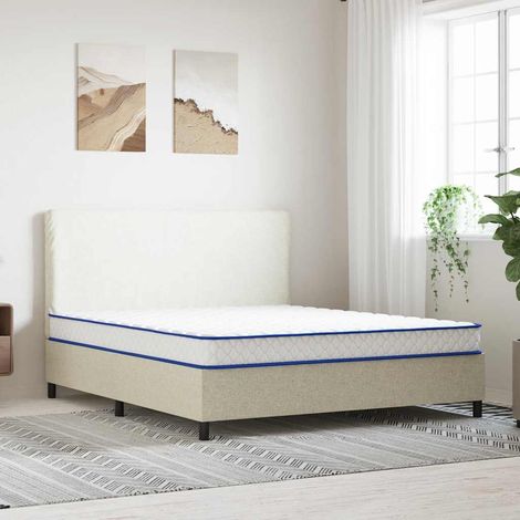 Matelas à mémoire de forme 200 x 160 cm, 17 cm d’épaisseur, polyester blanc, 5 couches - PANGIVO (1/5)
