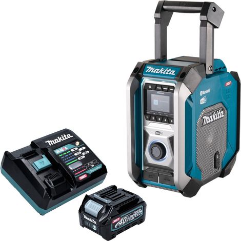 Makita MR 007 GD101 Radio de obra sin cable 12 - 40 V máx. Bluetooth DAB+ USB + 1x batería recargable 2,5 Ah + cargador