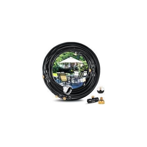 Système de Brumisation 15M. Brumisateur Terrasse Système de Refroidissement de Brumisation Kit de Tuyau Brumisateur Extérieur pour Jardin Parasol Trampoline Serre Piscine (1/5)