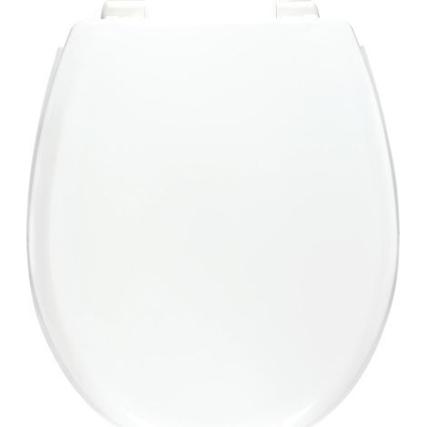 20719017 Abattant WC Néon blanc en thermoplastique avec charnières plastiques et forme en U (1/5)