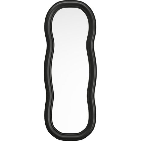 Vente-Unique – Miroir sur pied en bois de paulownia noir – Dimensions L. 60 x H. 160 cm – Finition organique moderne pour décoration intérieure