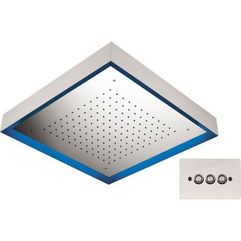 Soffione quadro retroilluminato a soffitto in acciaio inox (1/3)