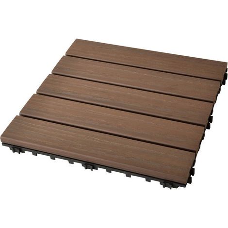 Plustile pavimentazione in plastica da esterno con finitura effetto legno 30 x 30cm PEZZI 10 (1/5)