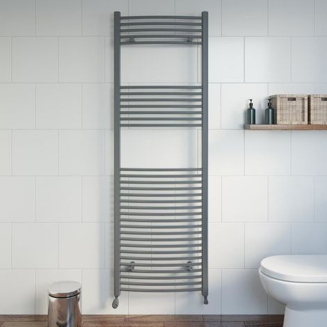 DuraTherm Anthracite Curved Heated Towel Rail Bathroom Radiator Designer 1800 x 600mm (1/4)