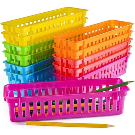 Organisateur de stylos pour salle de classe SAYTAY, panier à stylos ou à crayons, couleurs assorties (lot de 12) ST-001 (1/5)