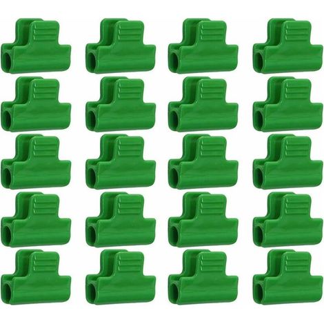 Pinces pour serre, clips pour plantes, 20 pcs cerceaux de jardin pour filet, clips de filet pour couverture de rangée de film de serre pour support d'extension de plante de 11 mm (1/3)