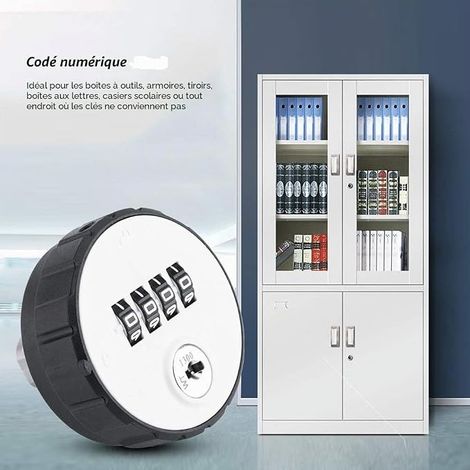Combination Lock, Code Locks Zinc Alloy Mailbox Lock, Furniture Keyless Cam for Cabinet, Drawer, Mailbox (26mm) (1/4)