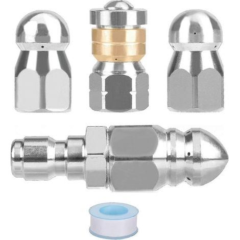 Hochdruck-Rohrreinigungsdüsen-Set. Mit verschiedenen Modellen für 1/4-Zoll-Quick-C-Hochdruckreiniger.