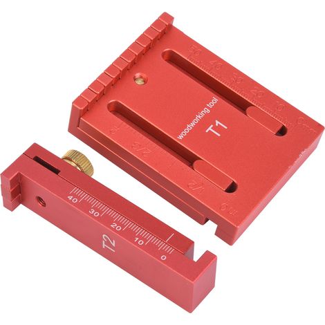 2 Tiefenmesslineale aus Aluminiumlegierung und Messing, Messwerkzeug für die Holzbearbeitung T1+T2 (T1+T2) (1/5)