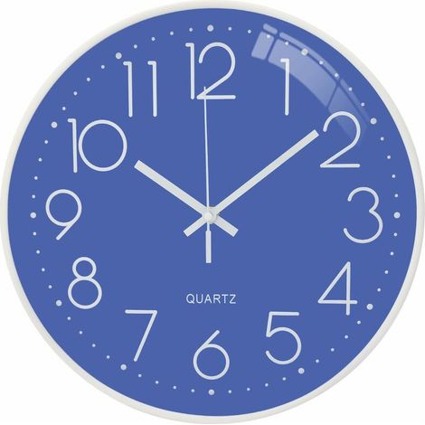royaluxe - Horloge murale numérique de 30,5 cm, grande horloge murale à quartz silencieuse sans tic-tac, grande horloge murale pour cuisine, maison, salon, chambre, école, bureau, facile à lire et ali (1/5)