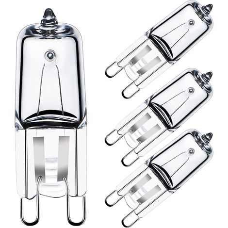 Lot de 4 ampoules halogènes pour four G9 25 W 230 V 300 °C, 43 x 14 mm (1/5)