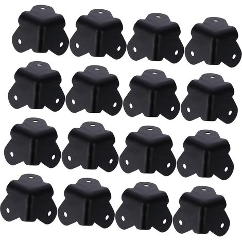 16 pièces angle pour enceintes métal arrondi protection chocs et corrosion, accessoires noirs pour haut-parleurs et meubles (1/5)