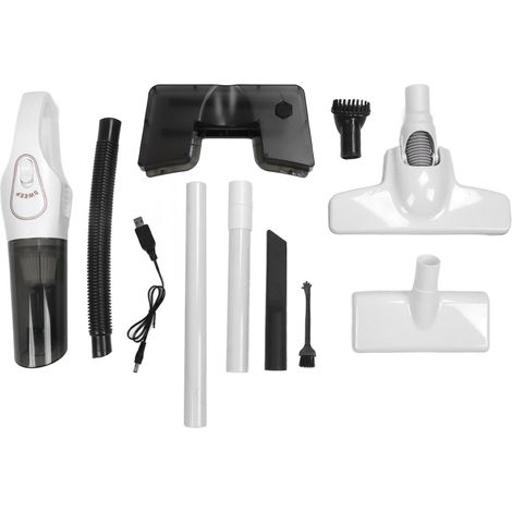 Kit de nettoyeur main sans fil pour voiture et maison, batterie incluse, blanc, idéal sols et recoins (1/5)