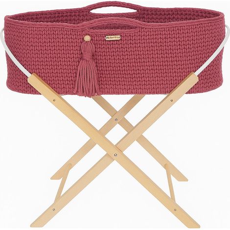 Cesta per Mosè BOHO fatta a mano con supporto - Blossom