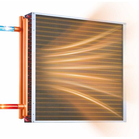 Pour Chauffagistes Intégration Rapide Échangeur Thermique Air-Eau CVC 66 kW 610x610 mm Tubes Cuivre 290 Ailettes (1/5)