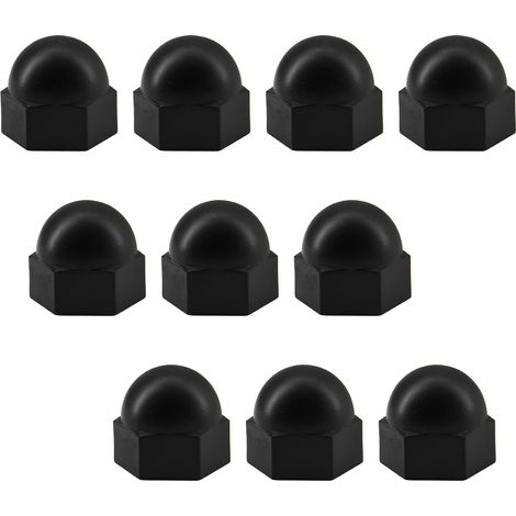 Lot de 10 écrous hexagonaux M20 en nylon noir (1/5)