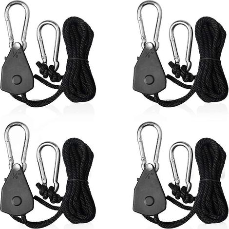 4 crochets de sangle à cliquet réglables 1/8 pour tendeur de voile d'ombrage (capacité de charge de 68 kg par paire) (1/5)