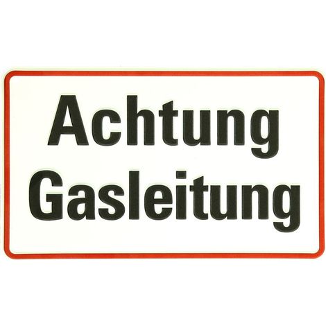 Panneau ’’Achtung  Gasleitung ’’ 120 x 120 mm, alu, 380